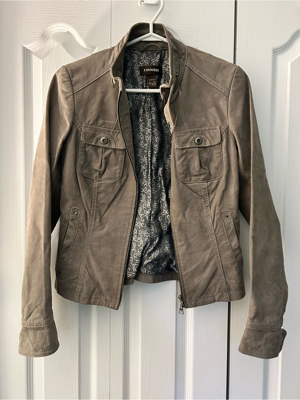 Danier Taupe Suede Women's Zip-Front Jacket